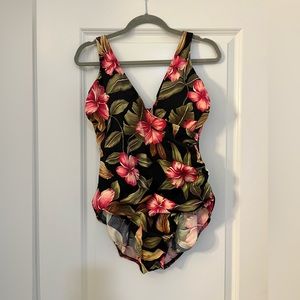 Tropical surplice top one piece